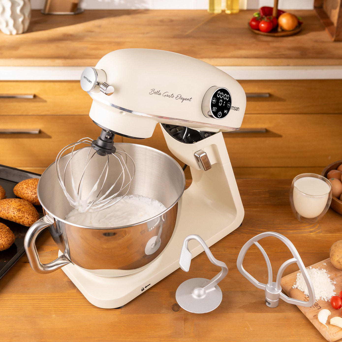 emsan-bella-gusto-elegant-stand-mıkser-krem